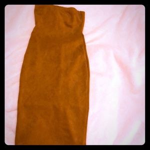 Suede mustard yellow autumn 🍂 body con dress